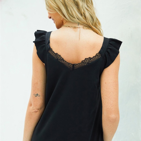 Black lace trim top CUPSHE Small - Picture 3 of 3